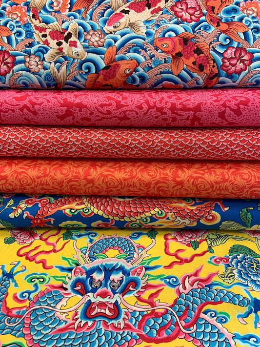 Silk Road by Snow Leopard Designs Kashgar in Scarlet PWSL091.SCARLET Cotton Woven Fabric