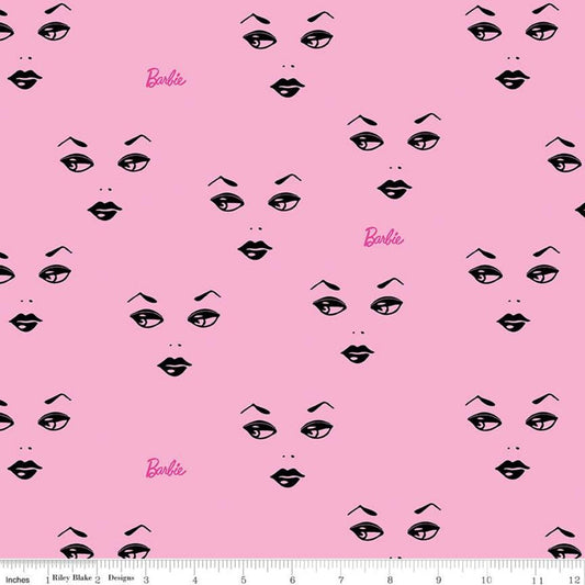 Licensed Barbie Faces Light Pink C9731-LTPINK Cotton Woven Fabric