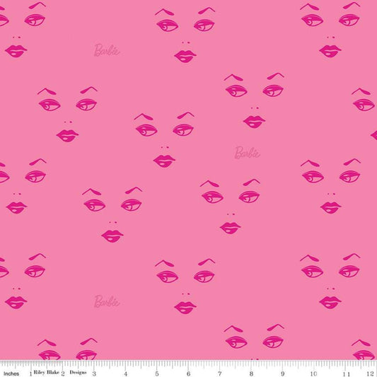 Licensed Barbie Faces Pink C9731-PINK Cotton Woven Fabric