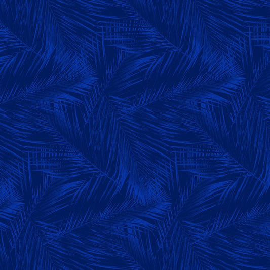 Birds in Paradise by Lisa Sparling Fern Texture Royal 9084-77 Cotton Woven Fabric