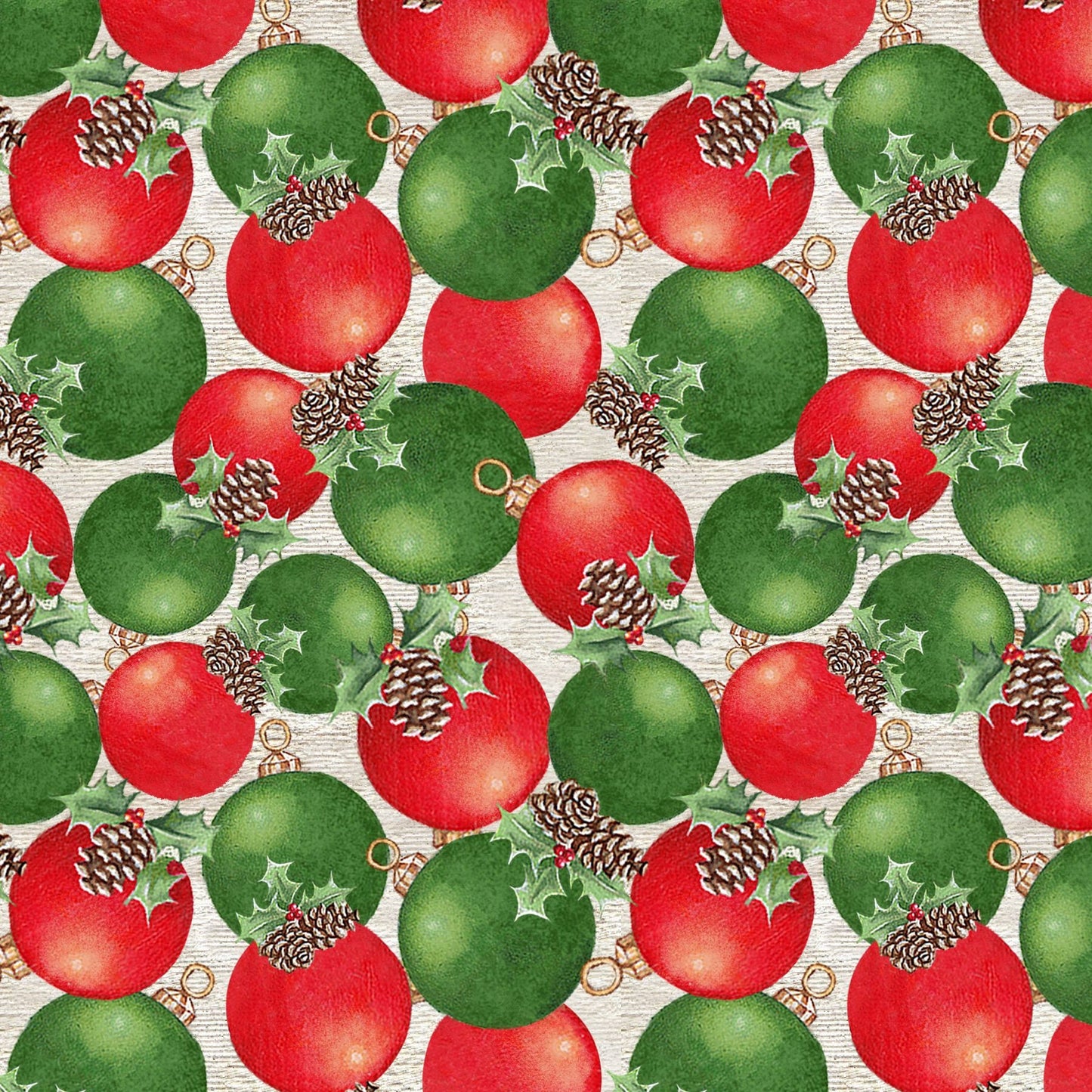 December Magic by Emma Leach Christmas Decorations Ecru 1051-41 Cotton Woven Fabric