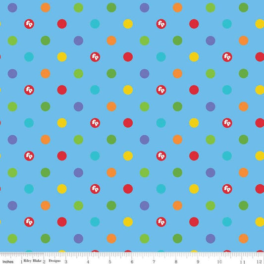 Licensed Fisher Price Dots Blue C9764-BLUE Cotton Woven Fabric