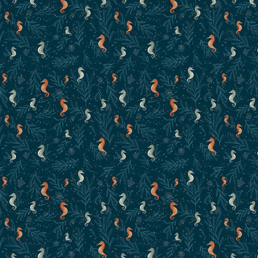 Whale Tales by Katherine Quinn Seahorses Ocean 52102-1 Cotton Woven Fabric