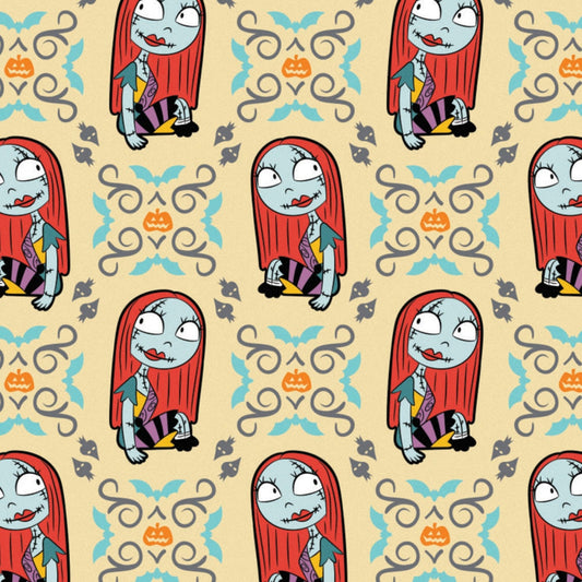 Master of Fright Nightmare Before Christmas Sally Cream 85390401-3 Licensed Cotton Woven Fabric