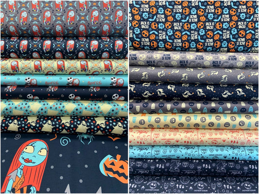 Master of Fright Nightmare Before Christmas Meant to Be Aqua 85390407-1 Licensed Cotton Woven Fabric