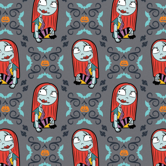 Master of Fright Nightmare Before Christmas Sally Grey 85390401-1 Licensed Cotton Woven Fabric