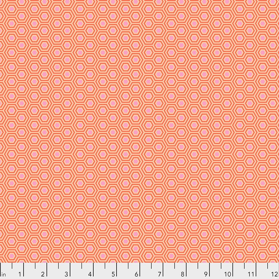 Tula Pink True Colors Hexy Peach Blossom PWTP150.PEACHBLOSSOM Cotton Woven Fabric