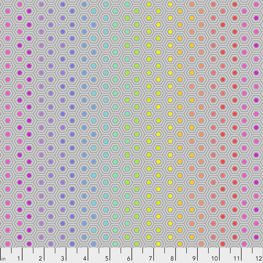 Tula Pink True Colors Hexy Rainbow Dove PWTP151.DOVE Cotton Woven Fabric
