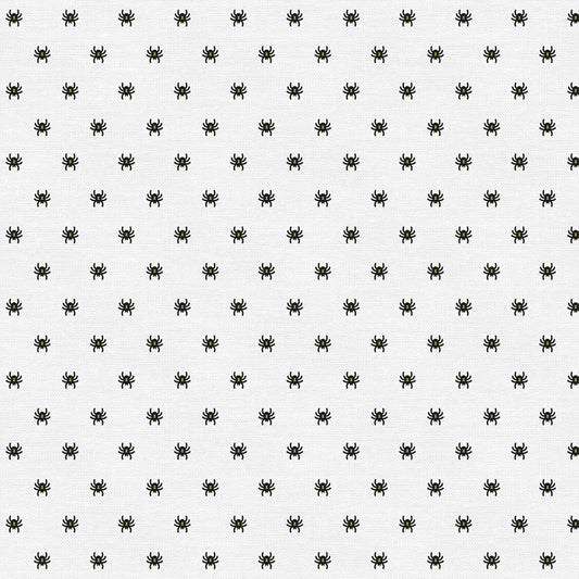Halloween Night by Katie Larson Spiders White 120-21316 Cotton Woven Fabric