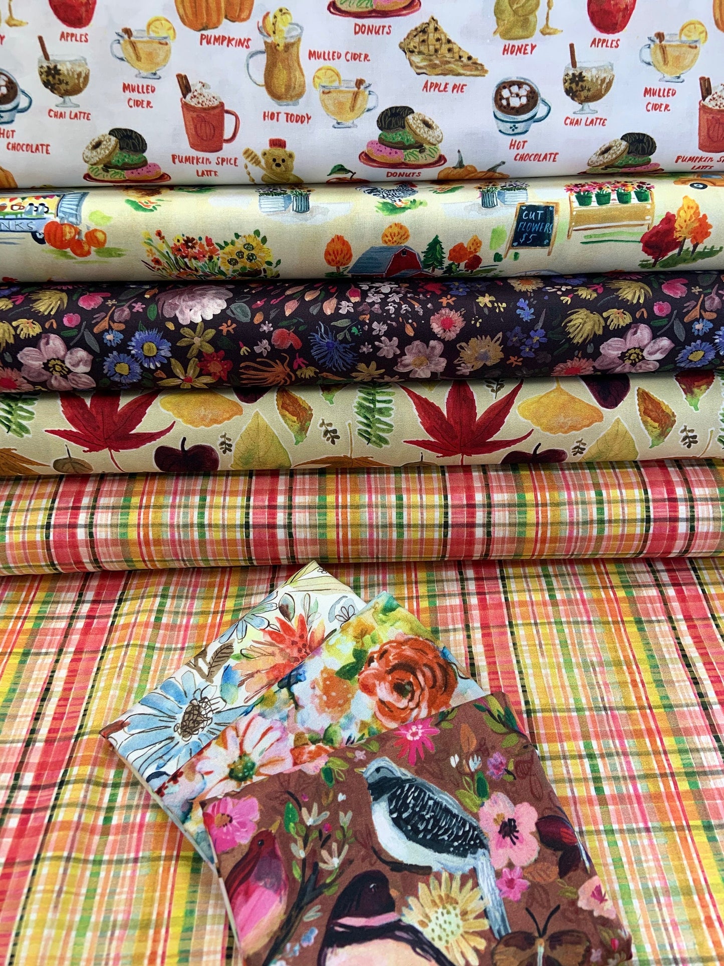 Falling for you by August Wren Autumn Floral ST-DAW1571MU Cotton Woven Fabric