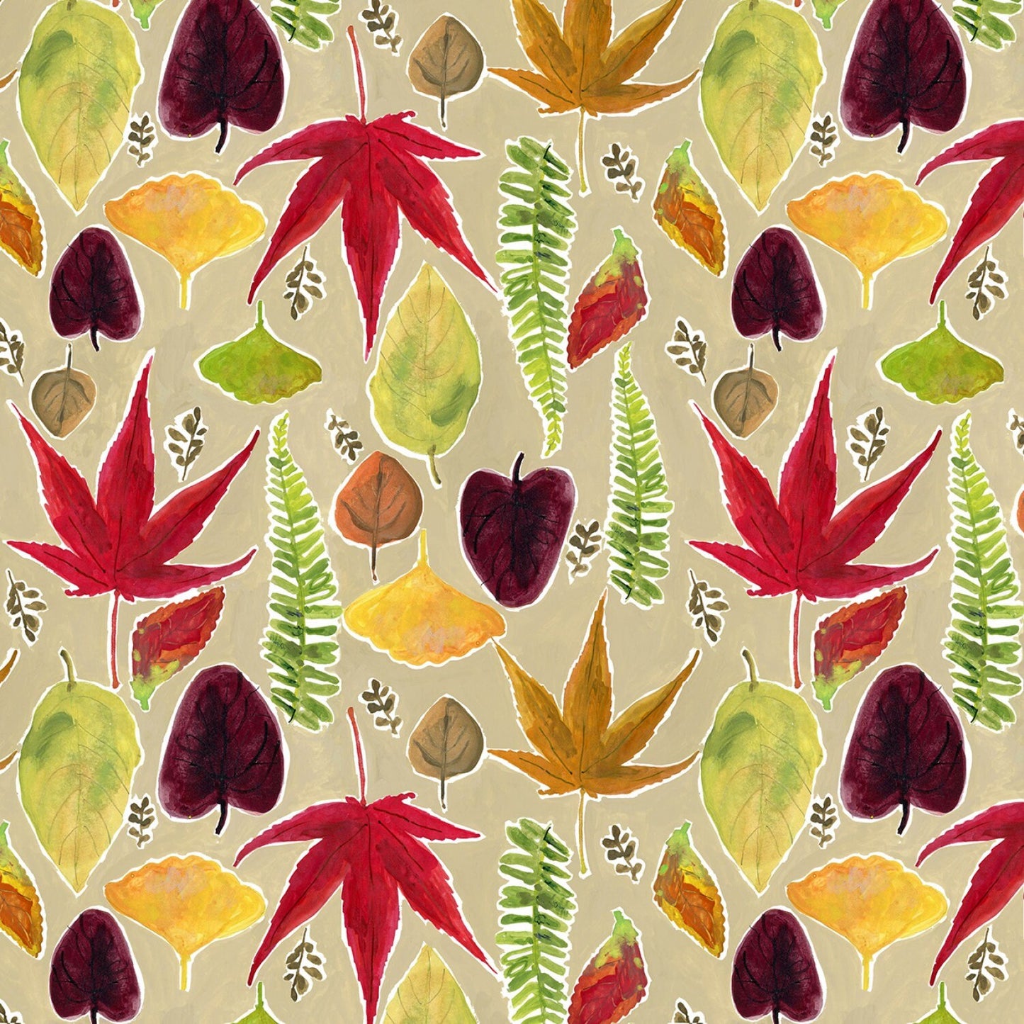 Falling for you by August Wren Fall Leaves Marzipan ST-DAW1575MA Cotton Woven Fabric