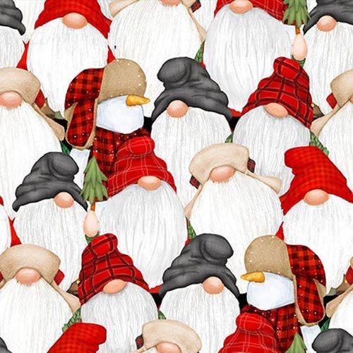 Flannel Gnomies by Shelly Comisky Stacked Gnomes F9271-89 100% Cotton Flannel Fabric