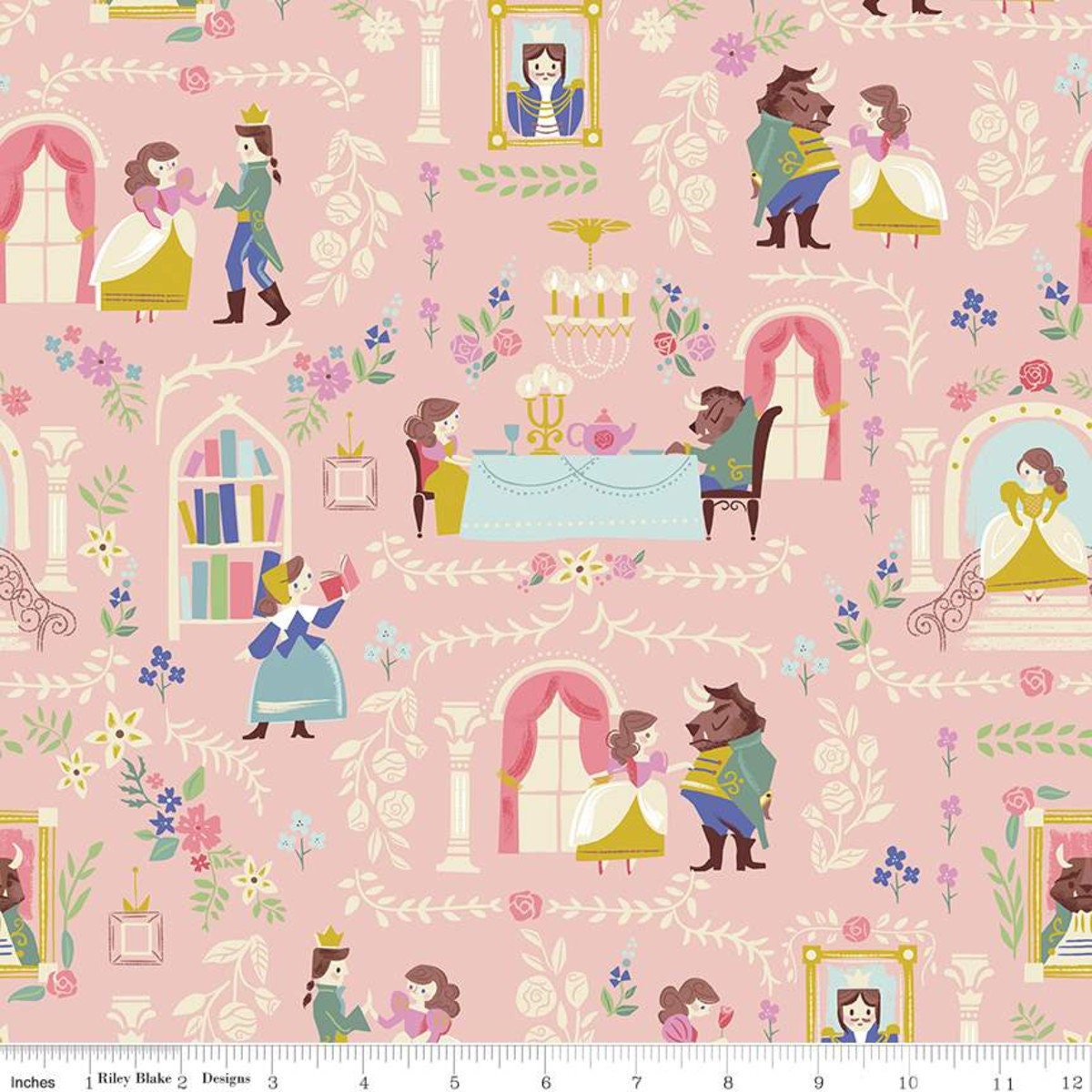 Beauty & The Beast by Jill Howarth Main Pink C9530-PINK Cotton Woven Fabric