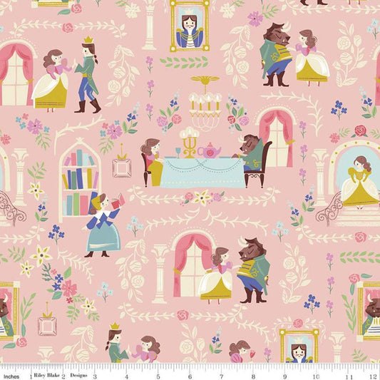 Beauty & The Beast by Jill Howarth Main Pink C9530-PINK Cotton Woven Fabric