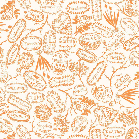 Spellcaster's Garden by Meg Hawkey Plant Markers Orange 9814M-O Cotton Woven Fabric