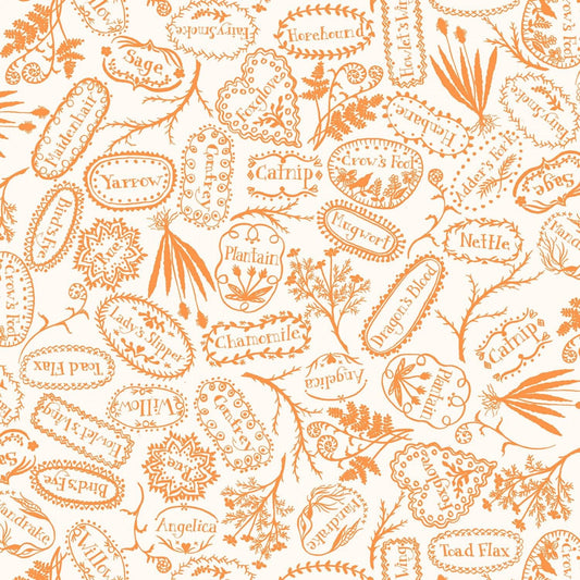 Spellcaster's Garden by Meg Hawkey Plant Markers Orange 9814M-O Cotton Woven Fabric