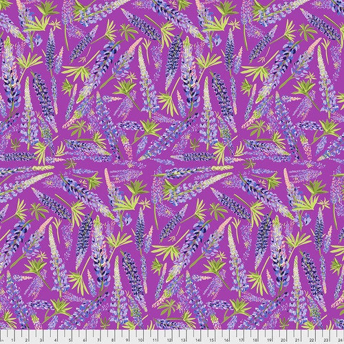 Calico Horses by Lorraine Turner Lupine Valley Magenta PWLT006.MAGENTA Cotton Woven Fabric