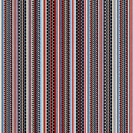 American Muscle by Chelsea Designworks Patriotic Tire Tracks Stripe 5337-78 Cotton Woven Fabric