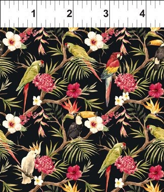 Mini Tropicals Multi Birds 13mt-1 Cotton Woven Fabric