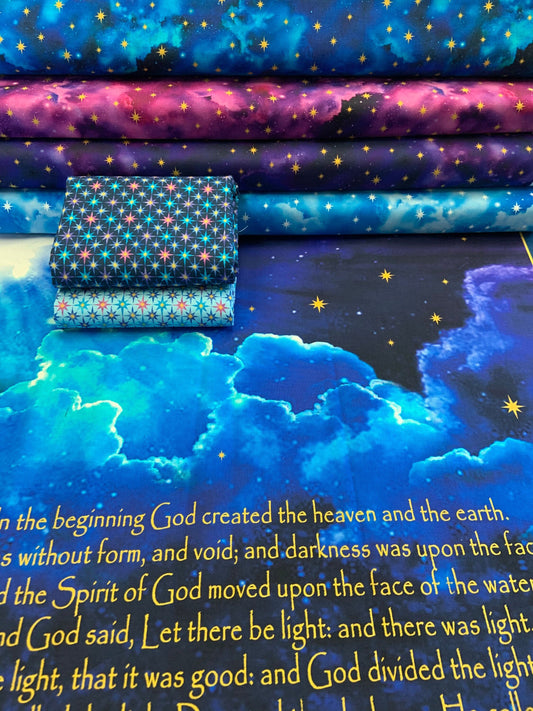 In The Beginning by Cindy Sepp Stars Navy 27675N Cotton Woven Fabric
