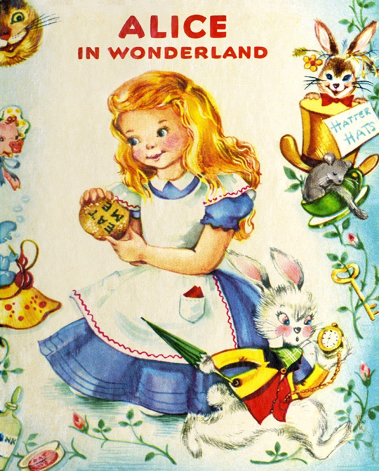 Vintage Storybooks from Four Seasons 36" Panel Alice in Wonderland BW01480C1 Cotton Woven Panel