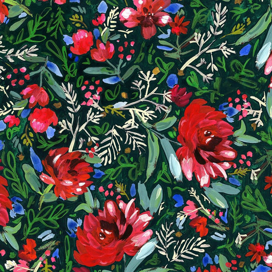 December to Remember by August Wren Holiday Blooms ST-DAW1581MU Cotton Woven Fabric