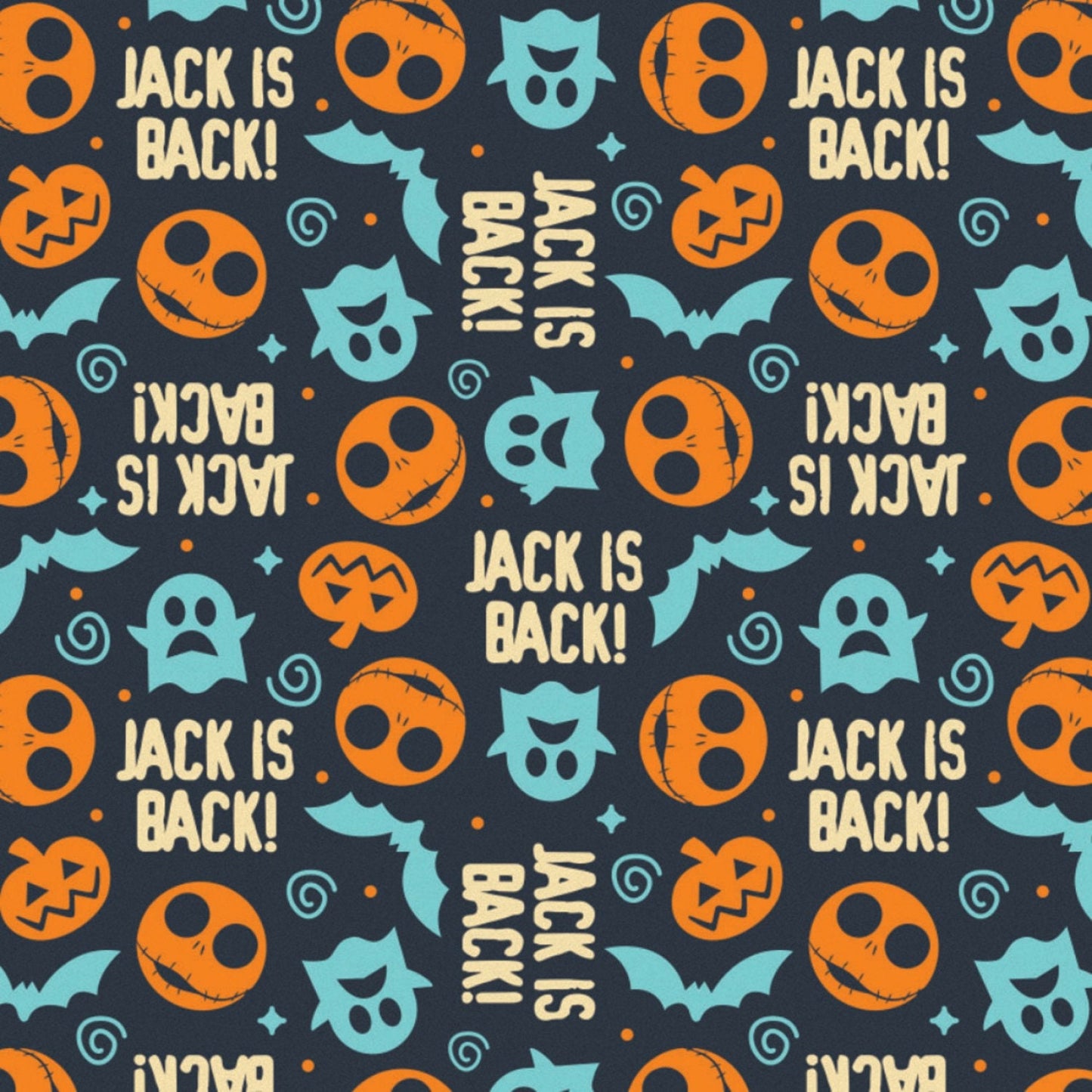 Master of Fright Nightmare Before Christmas Jack is Back Midnight 85390403-2 Licensed Cotton Woven Fabric