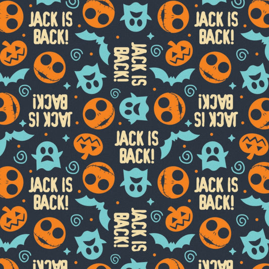 Master of Fright Nightmare Before Christmas Jack is Back Midnight 85390403-2 Licensed Cotton Woven Fabric