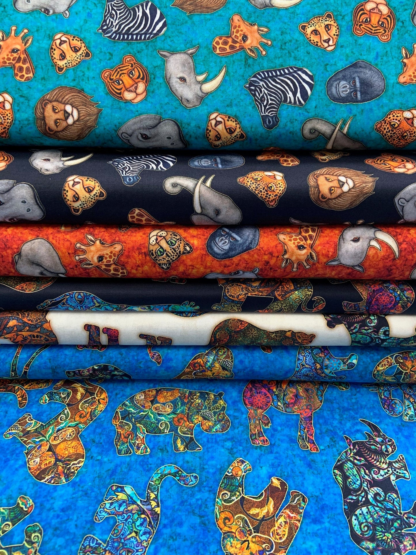 Serengeti by Dan Morris Animal Heads Rust 27765T Cotton Woven Fabric