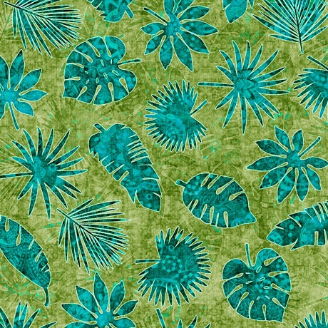 Serengeti by Dan Morris Palm Leaves Green 27767-G Cotton Woven Fabric