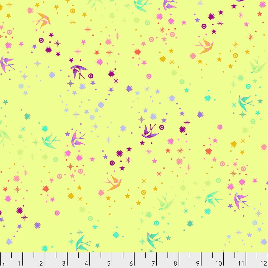 Tula Pink True Colors Fairy Dust Lime PWTP133.LIME Cotton Woven Fabric