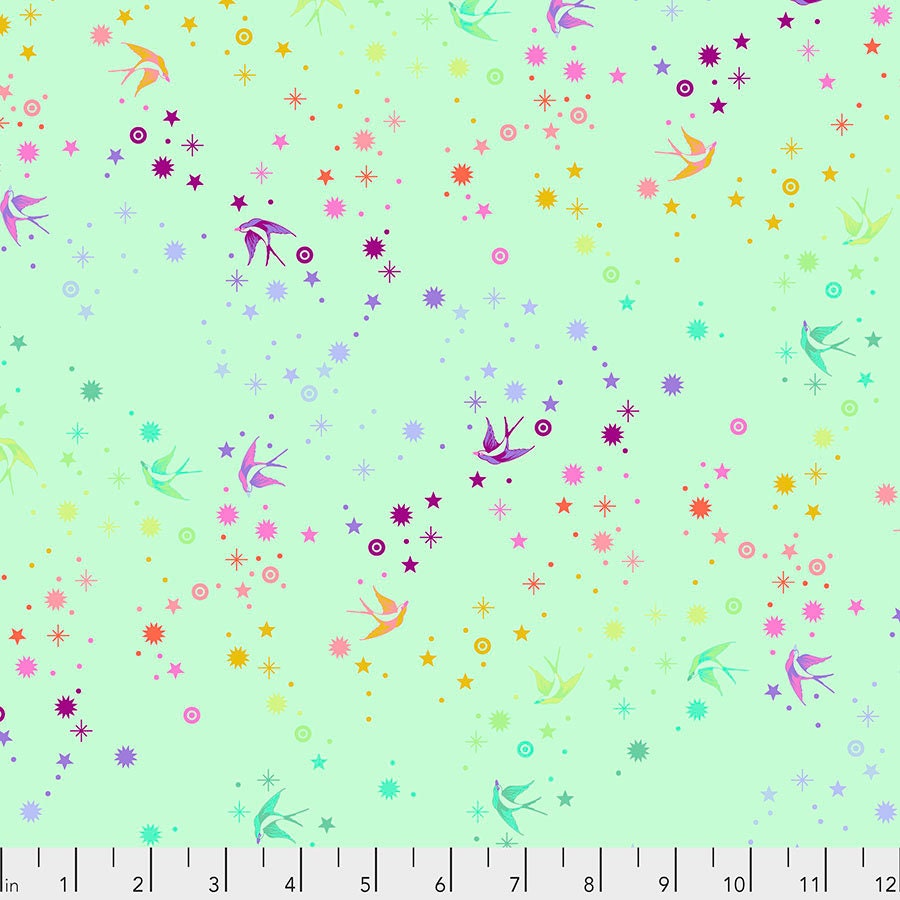 Tula Pink True Colors Fairy Dust Mint PWTP133.MINT Cotton Woven Fabric