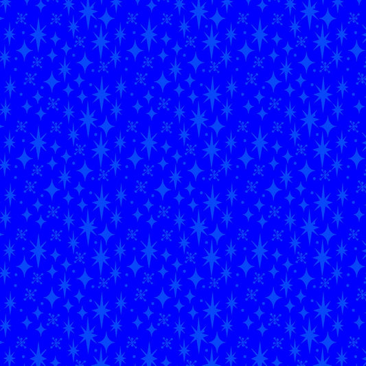 Garden Gnomes by Sue Marsh Stars Blue 3621J-005 Cotton Woven Fabric