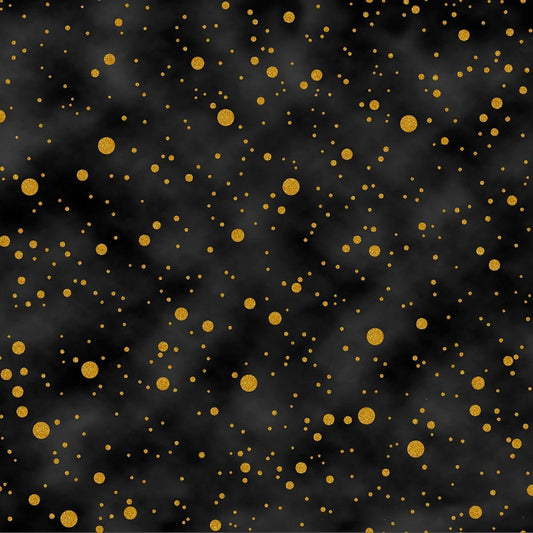 Santa's Sweets Dots Black with Metallic S7722H-4G Cotton Woven Fabric