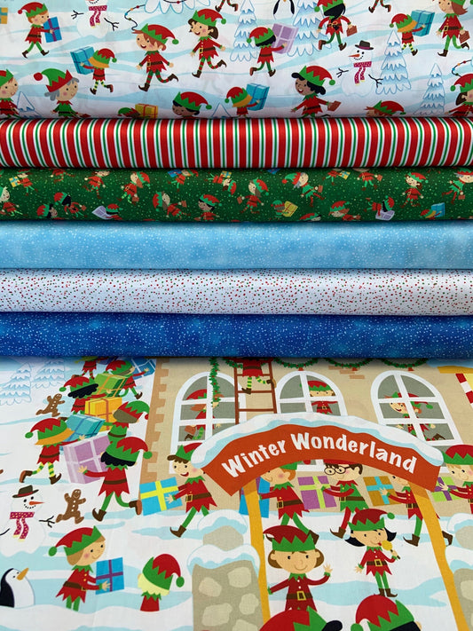 Santa's Workshop by Henryk Szor Snow Chambray 27724W Cotton Woven Fabric