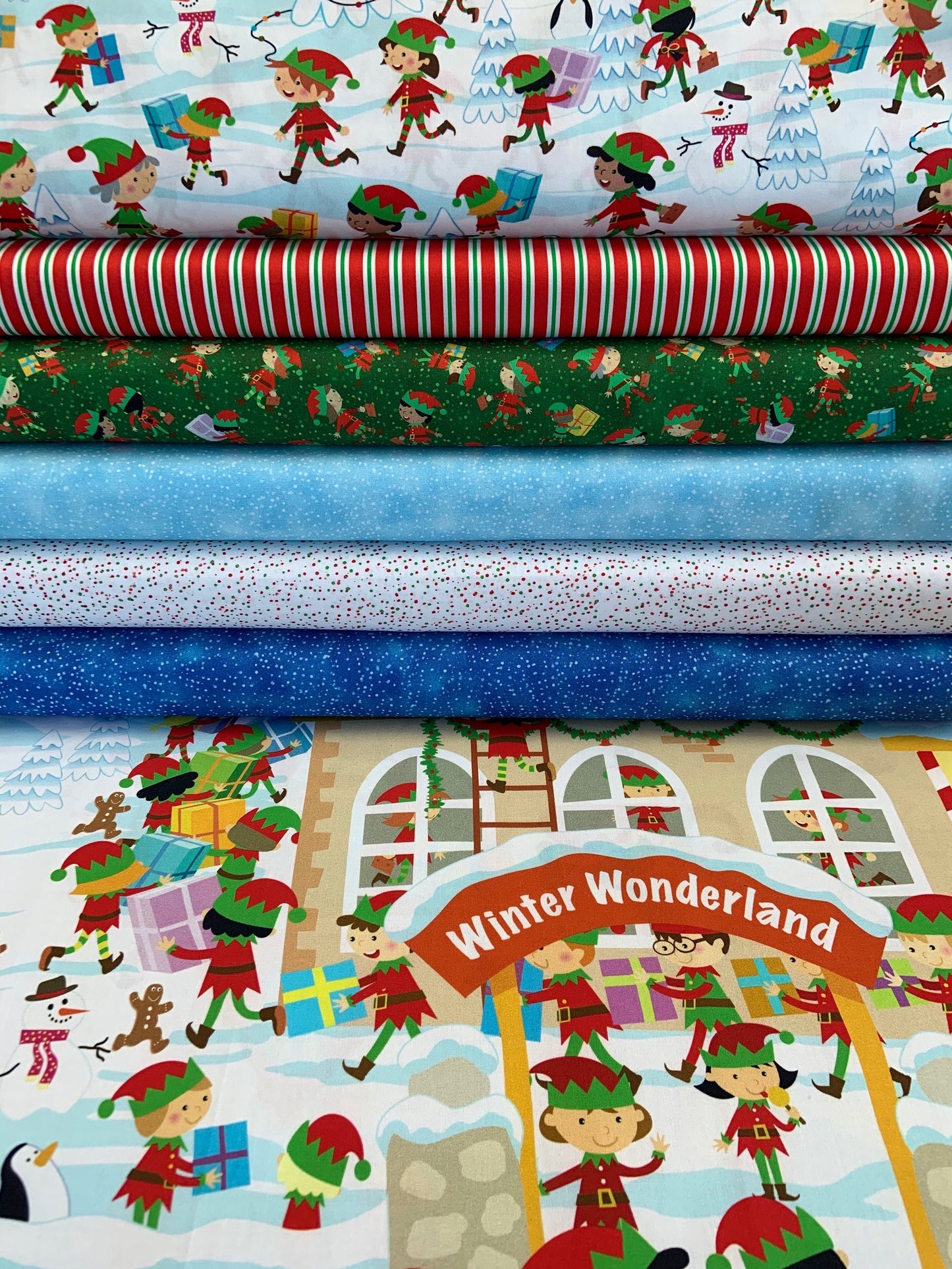 Santa's Workshop by Henryk Szor Snow White 27724Z Cotton Woven Fabric