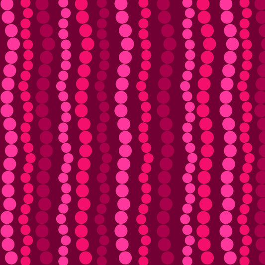 All Lined Up by Judy Gauthier Red/Pink Bead Stripe 5377-83 Digitally Printed Cotton Woven Fabric