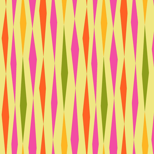 All Lined Up by Judy Gauthier Yellow Diamond Stripe 5378-42 Digitally Printed Cotton Woven Fabric