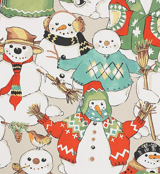 Christmas Time Stone Snow Friends 147f Cotton Woven Fabric