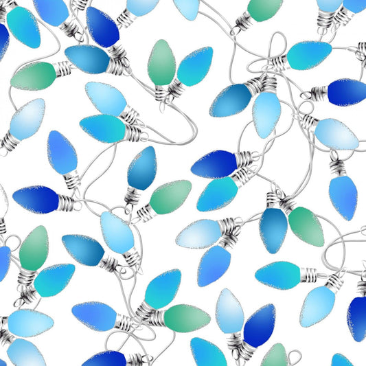 Tree Traditions Christmas Lights Spearmint with Metallic S7726H-445S Cotton Woven Fabric