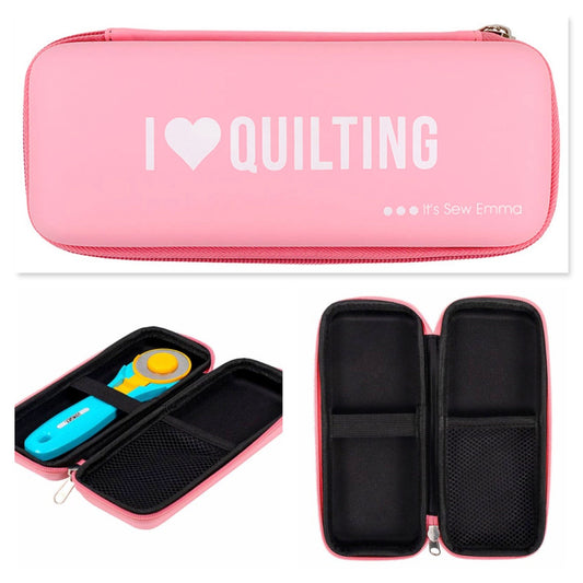 I Heart Quilting Pink Rotary Cutter Case ISE763