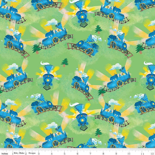 Licensed The Little Engine That Could Choo Choo Green C9992-GREEN Cotton Woven Fabric
