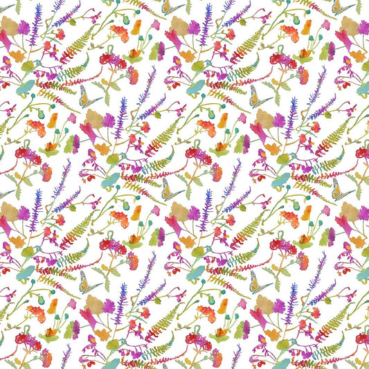 Fox Wood by Betsy Olmstead Garden White 51921-1 Cotton Woven Fabric