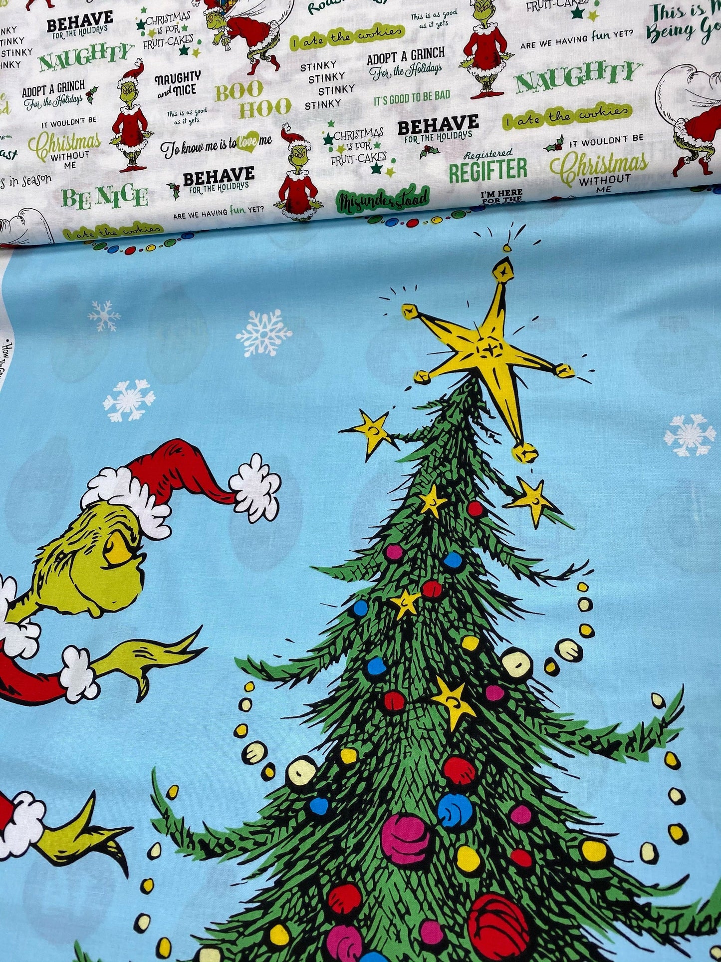 36" Panel Licensed How the Grinch Stole Christmas ADE-17489-223 Cotton Woven