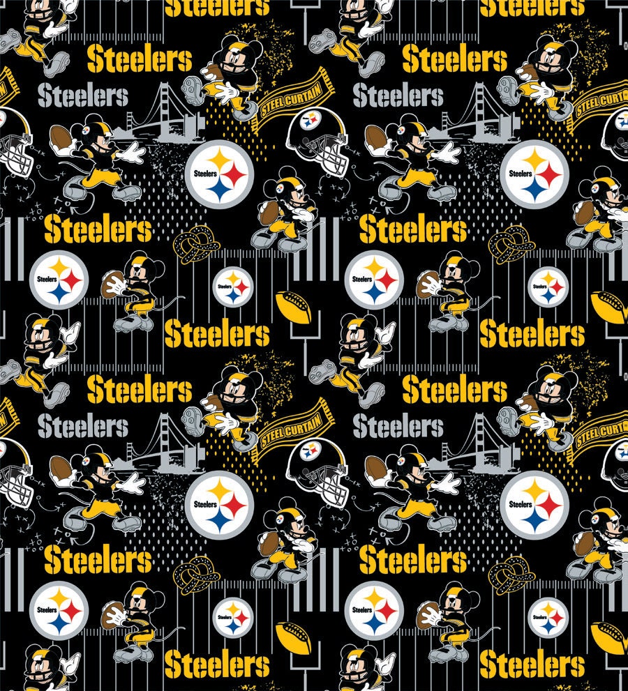 Licensed NFL Disney Mash Up 70395-D Steelers/Mickey Cotton Woven Fabric