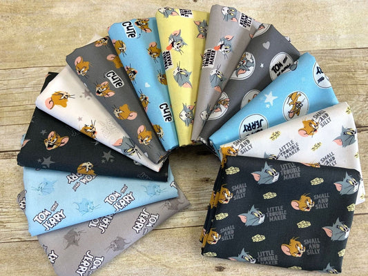 Licensed Tom & Jerry Cute Mouse Grey 24160110-2 Cotton Woven Fabric