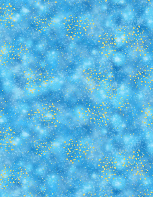 Graceful Garden S7734-258G-Cerulean-Gold Cotton Woven Fabric