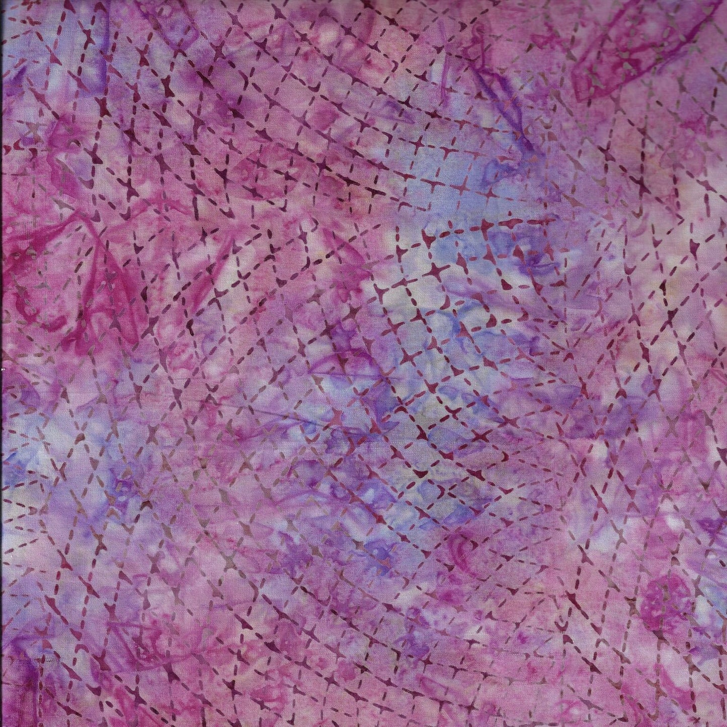 Murano Batiks 1180-22 Pink Stitch Pattern Cotton Woven Fabric