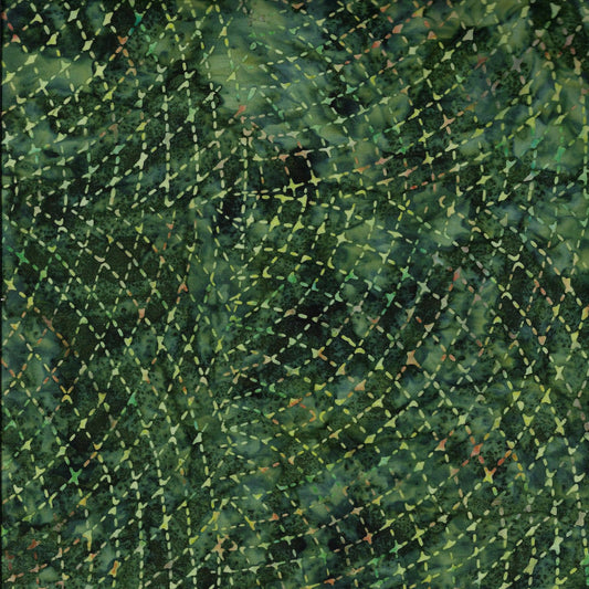 Murano Batiks 1180-66 Green Stitch Pattern Cotton Woven Fabric