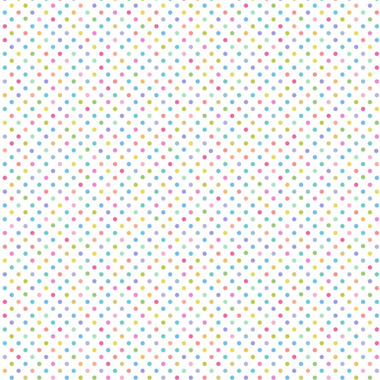 Rainbows Pastel Rainbow Dots A440-1 Cotton Woven Fabric